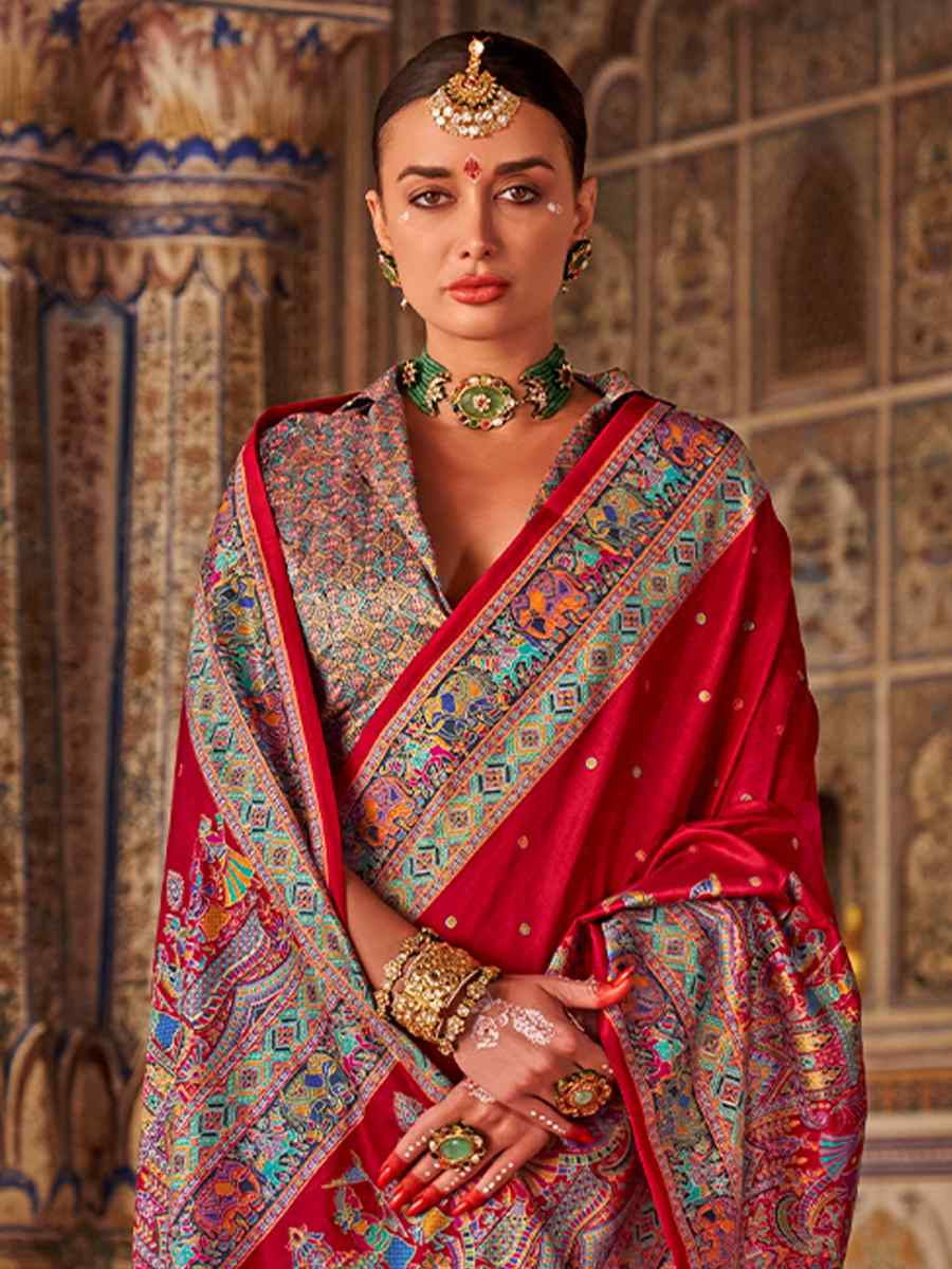 Multi Silk Handwoven Festival Wedding Fancy Heavy Border Saree