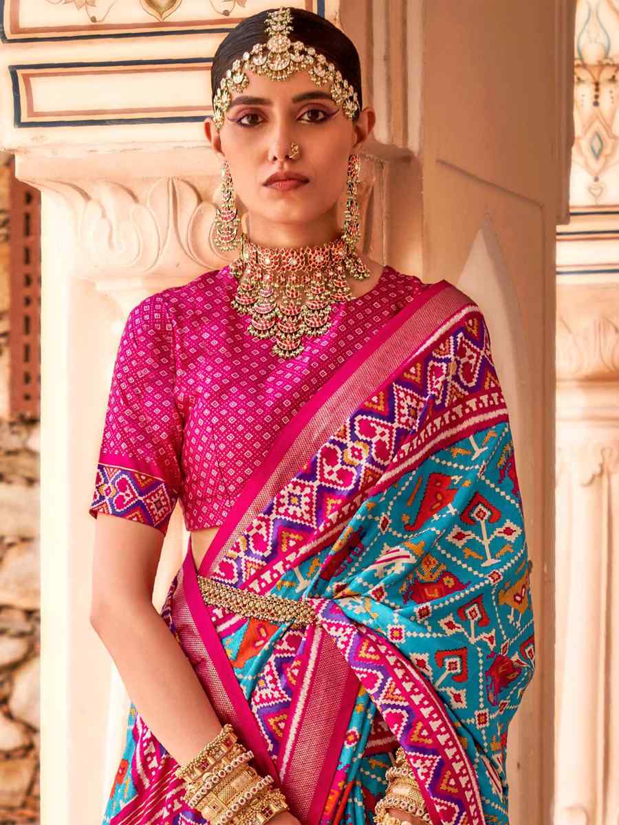 Multi Silk Handwoven Mehendi Festival Classic Style Saree
