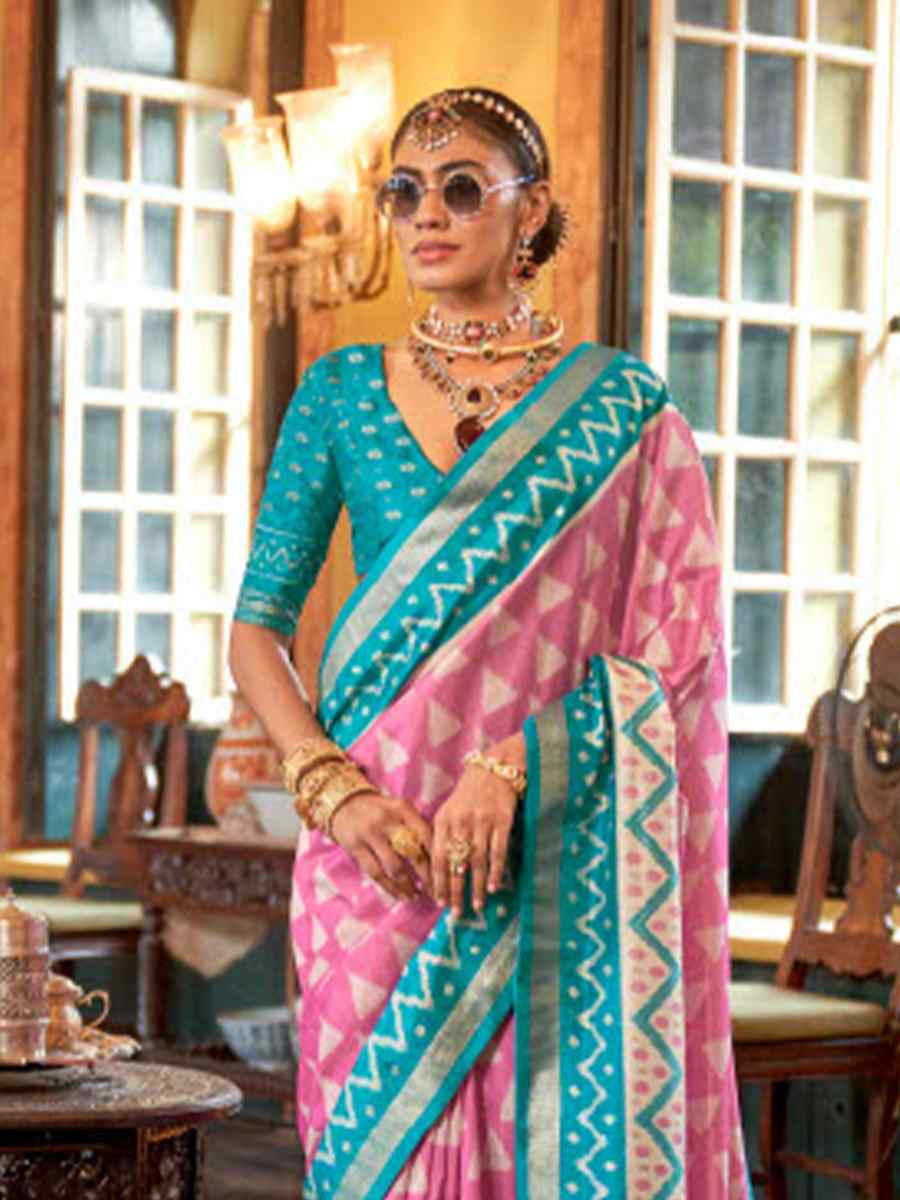 Multi Silk Patola Printed Festival Wedding Fancy Heavy Border Saree