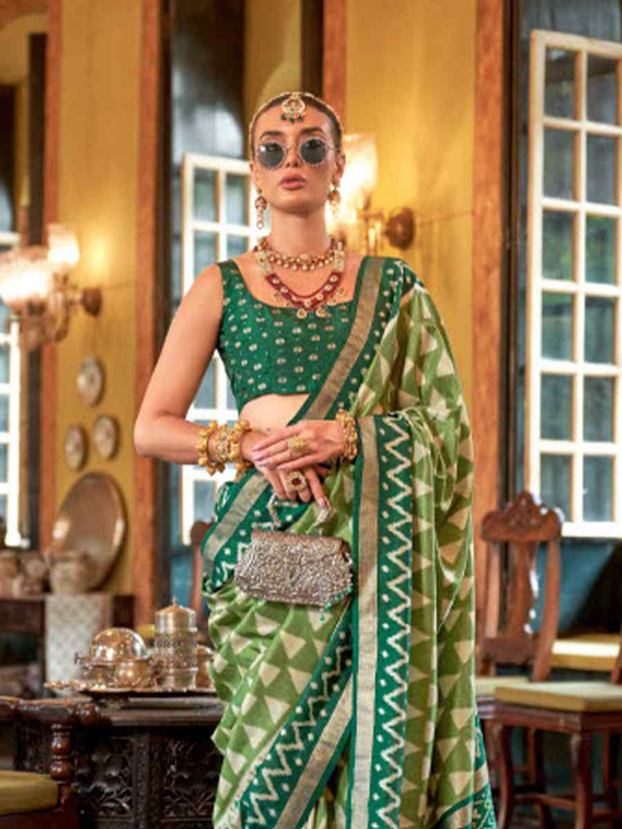 Multi Silk Patola Printed Festival Wedding Fancy Heavy Border Saree