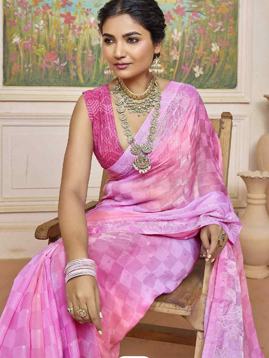 Multi Silk Printed Bridal Reception Festival Wedding Fancy Heavy Border Saree