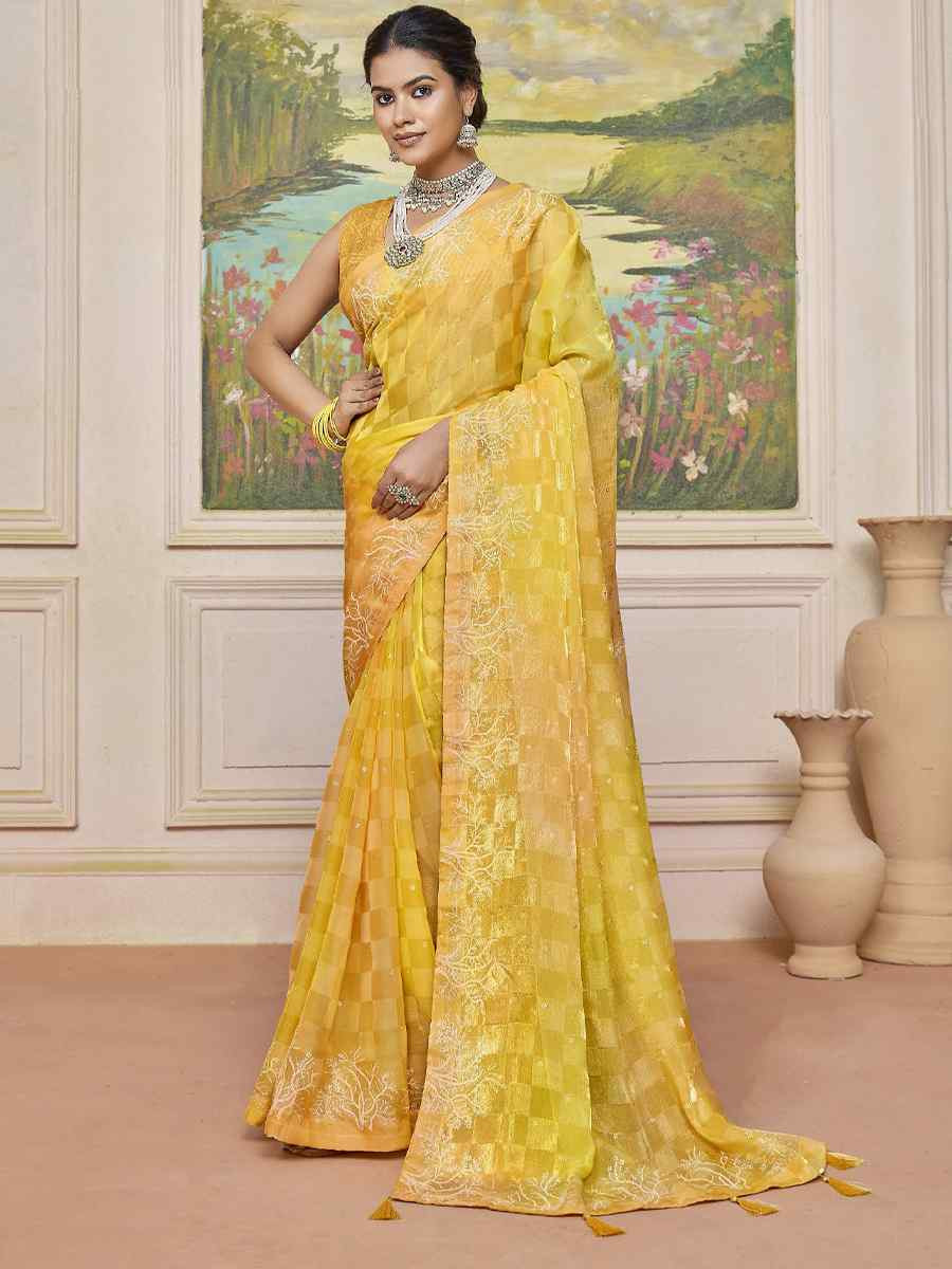 Multi Silk Printed Bridal Reception Festival Wedding Fancy Heavy Border Saree