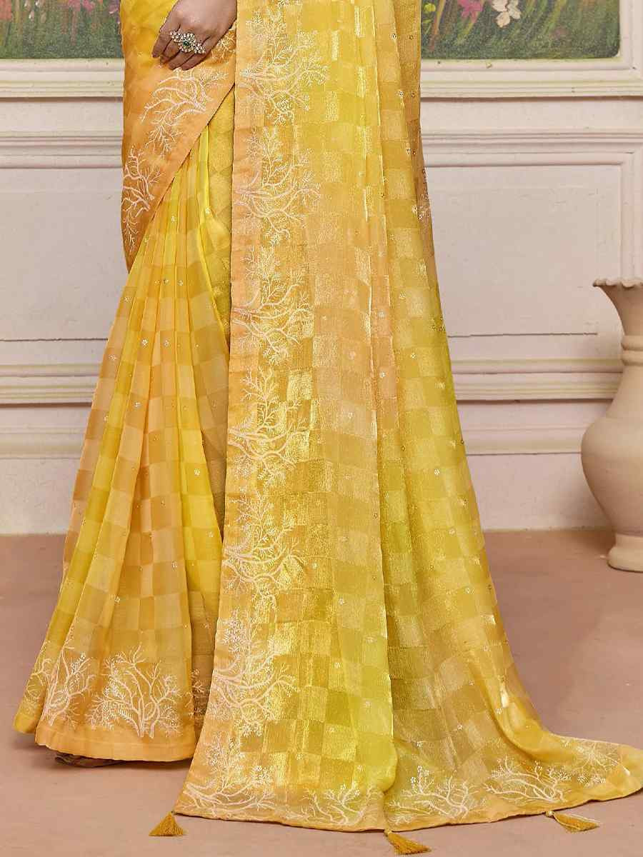 Multi Silk Printed Bridal Reception Festival Wedding Fancy Heavy Border Saree