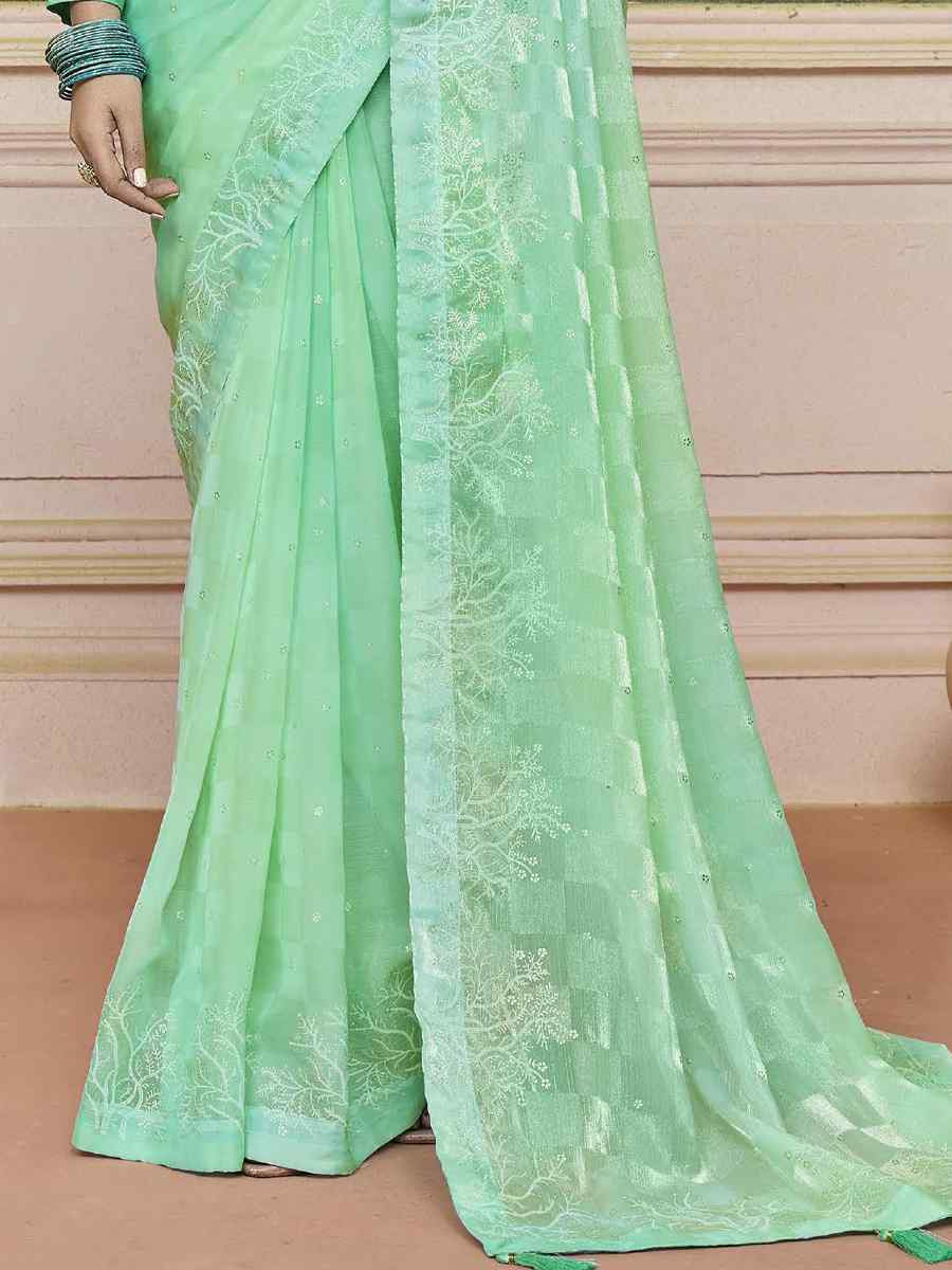 Multi Silk Printed Bridal Reception Festival Wedding Fancy Heavy Border Saree