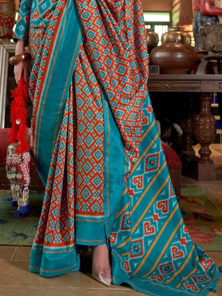 Multi Silk Printed Casual Reception Festival Wedding Fancy Classic Style Sarees