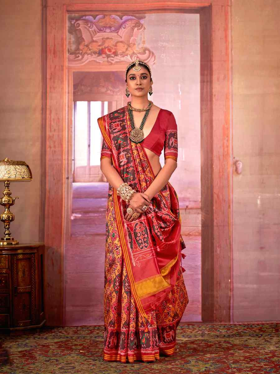 Multi Silk Printed Casual Reception Festival Wedding Fancy Heavy Border Saree