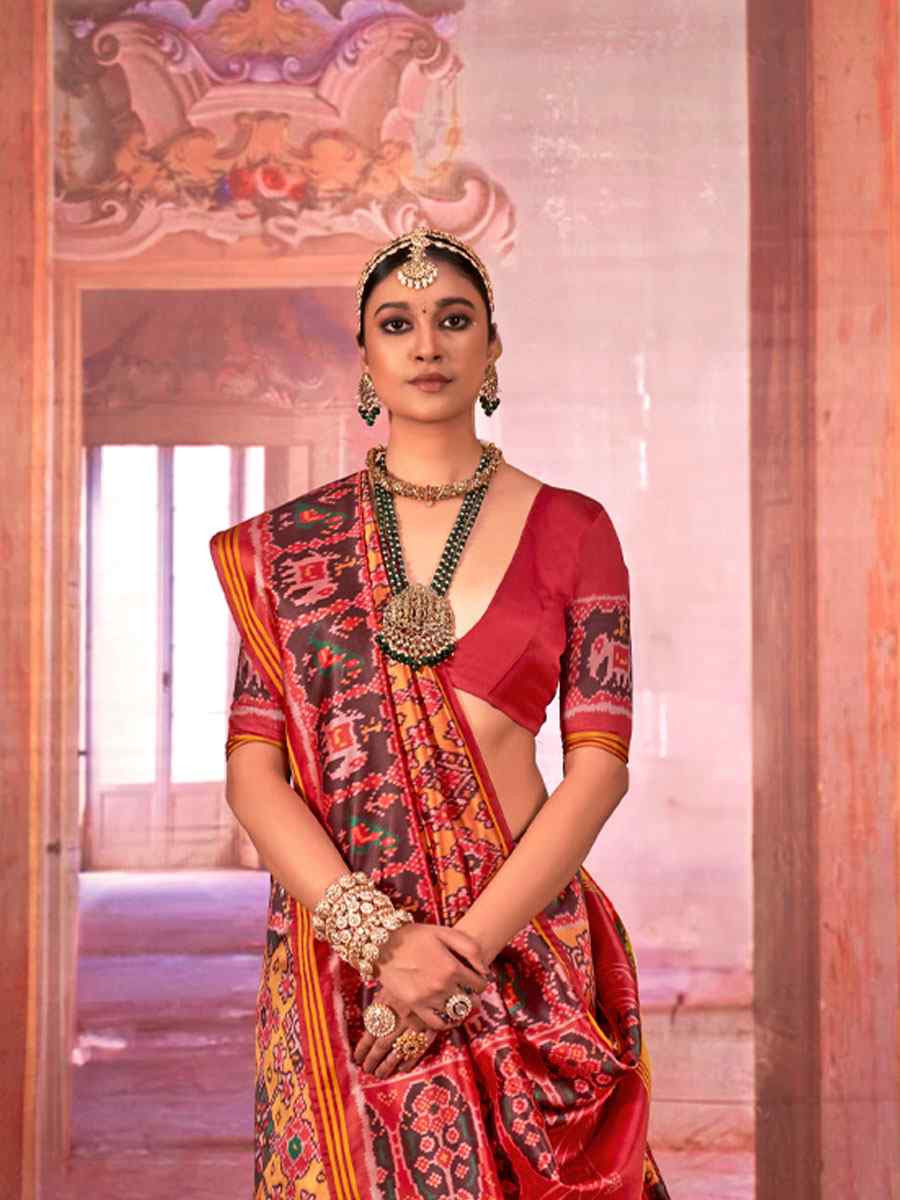 Multi Silk Printed Casual Reception Festival Wedding Fancy Heavy Border Saree