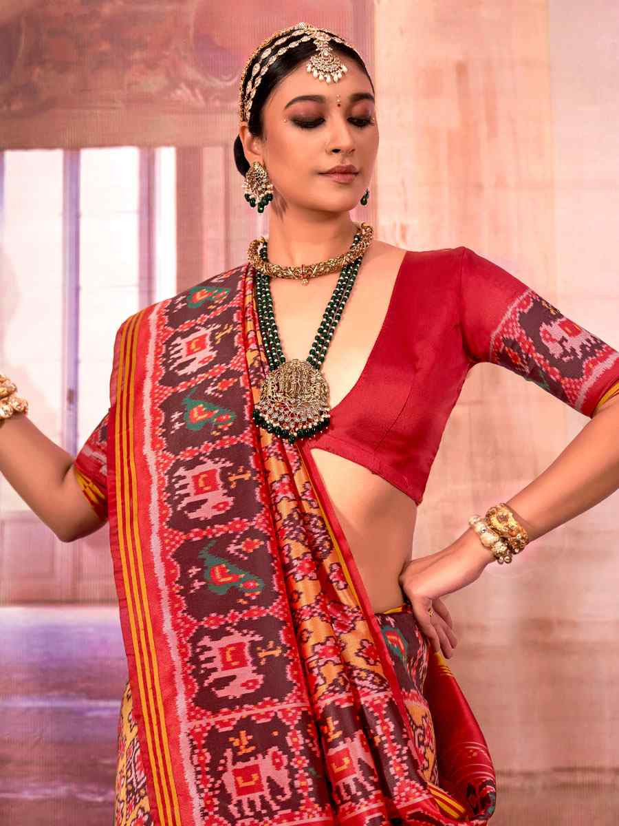 Multi Silk Printed Casual Reception Festival Wedding Fancy Heavy Border Saree