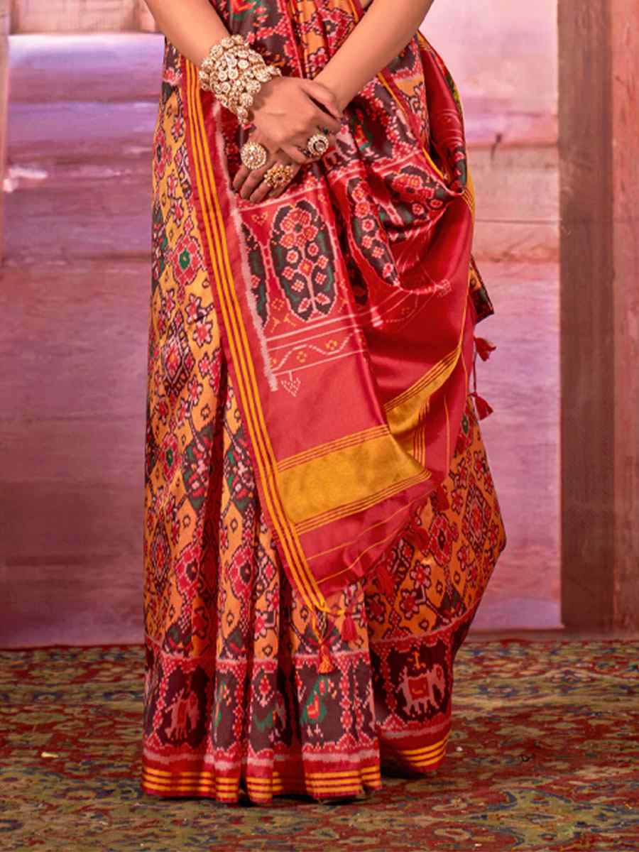 Multi Silk Printed Casual Reception Festival Wedding Fancy Heavy Border Saree
