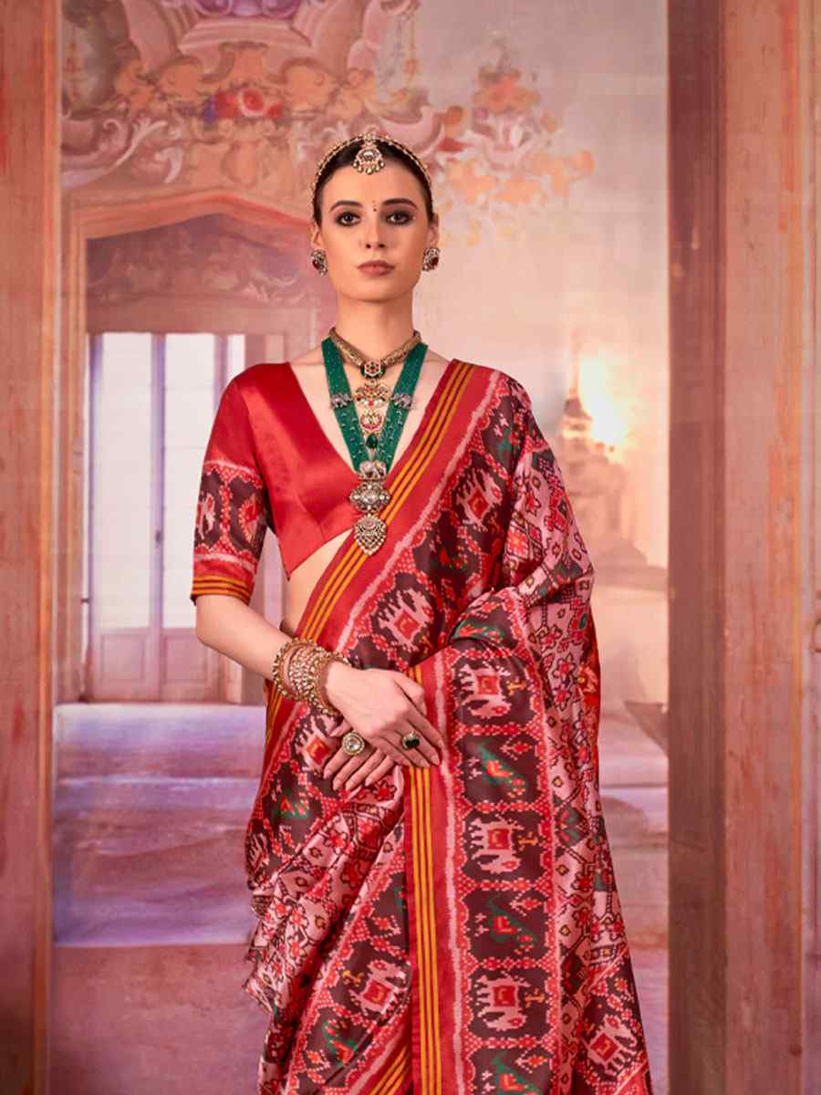 Multi Silk Printed Casual Reception Festival Wedding Fancy Heavy Border Saree