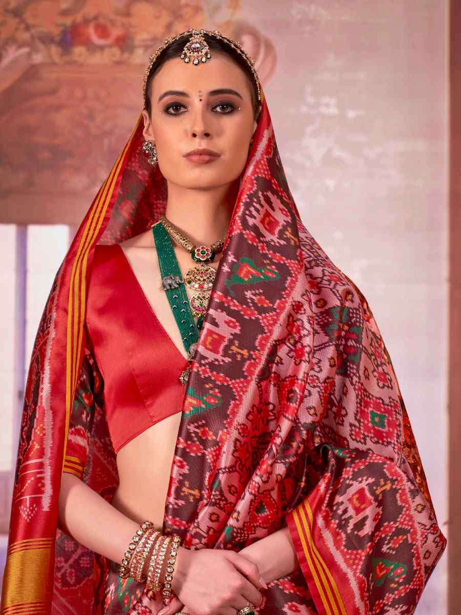 Multi Silk Printed Casual Reception Festival Wedding Fancy Heavy Border Saree