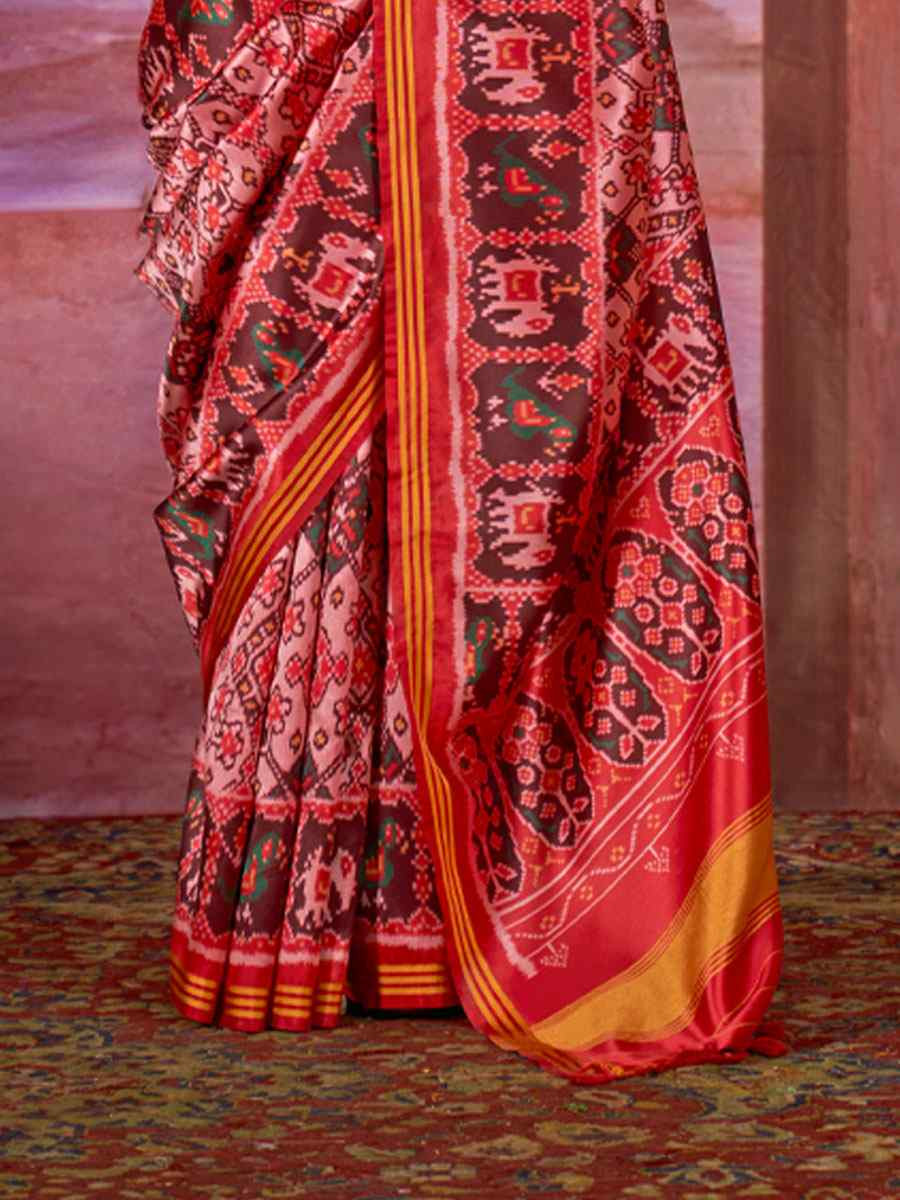 Multi Silk Printed Casual Reception Festival Wedding Fancy Heavy Border Saree