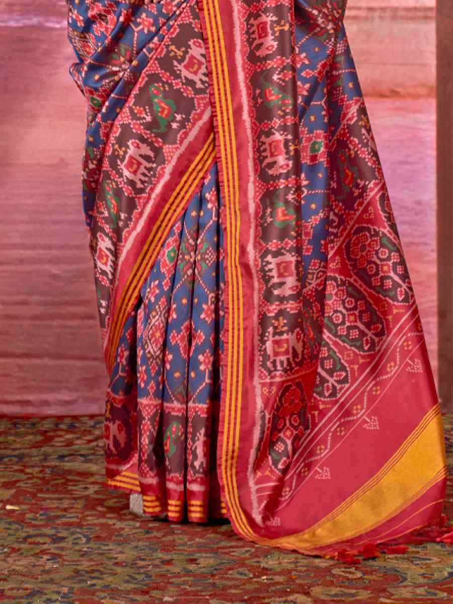 Multi Silk Printed Casual Reception Festival Wedding Fancy Heavy Border Saree