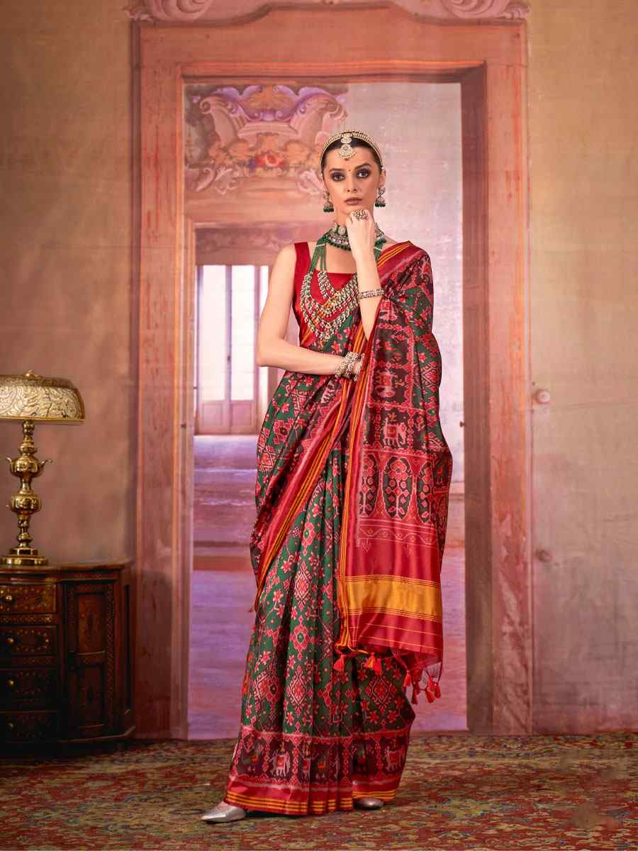 Multi Silk Printed Casual Reception Festival Wedding Fancy Heavy Border Saree