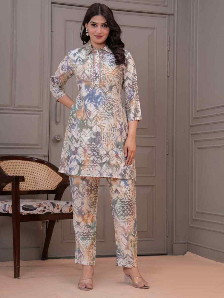 Image of Multi Silk Printed Festival Casual Kurti Bottom Women Wear