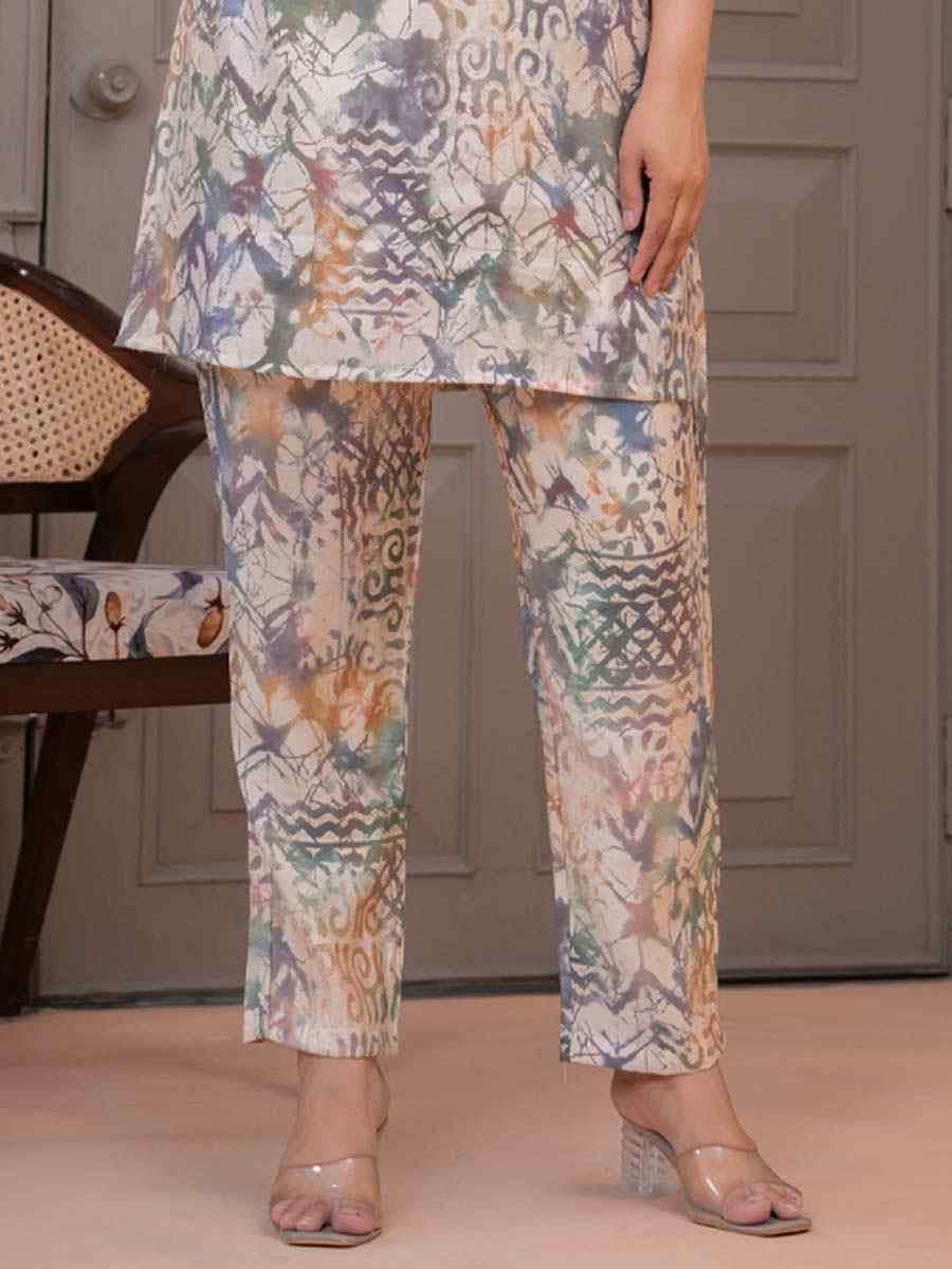 Multi Silk Printed Festival Casual Kurti Bottom Women Wear