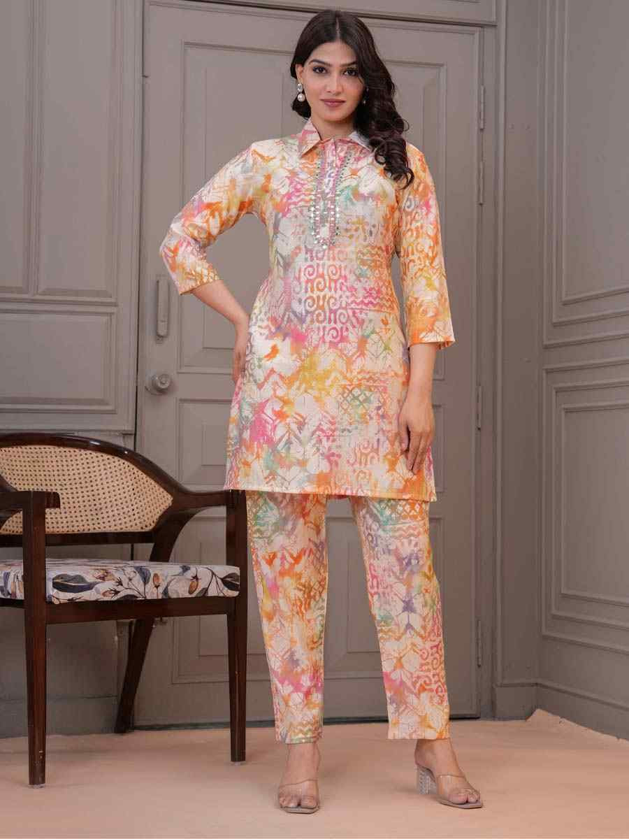 Multi Silk Printed Festival Casual Kurti Bottom Women Wear