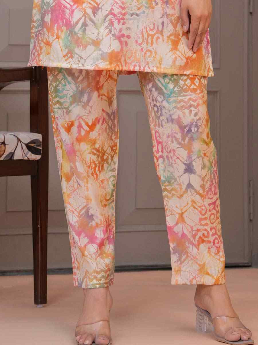 Multi Silk Printed Festival Casual Kurti Bottom Women Wear