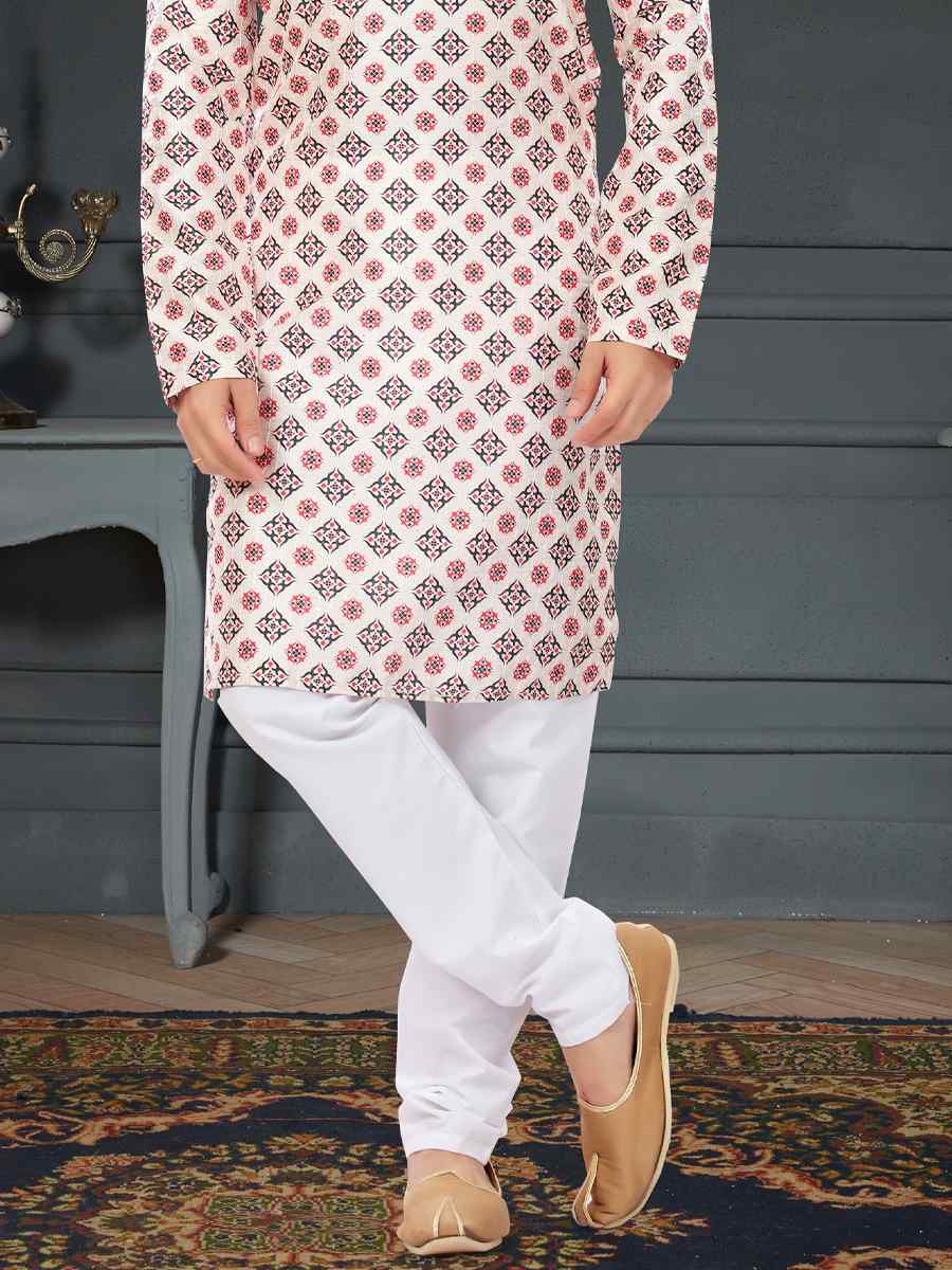 Multi Silk Printed Festival Party Kurta
