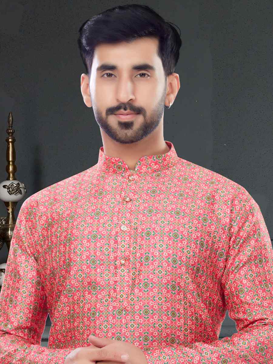 Multi Silk Printed Festival Party Kurta