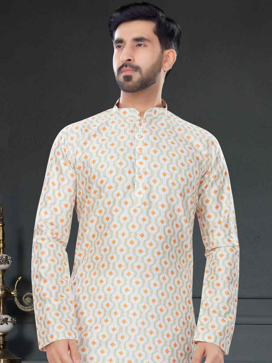 Multi Silk Printed Festival Party Kurta