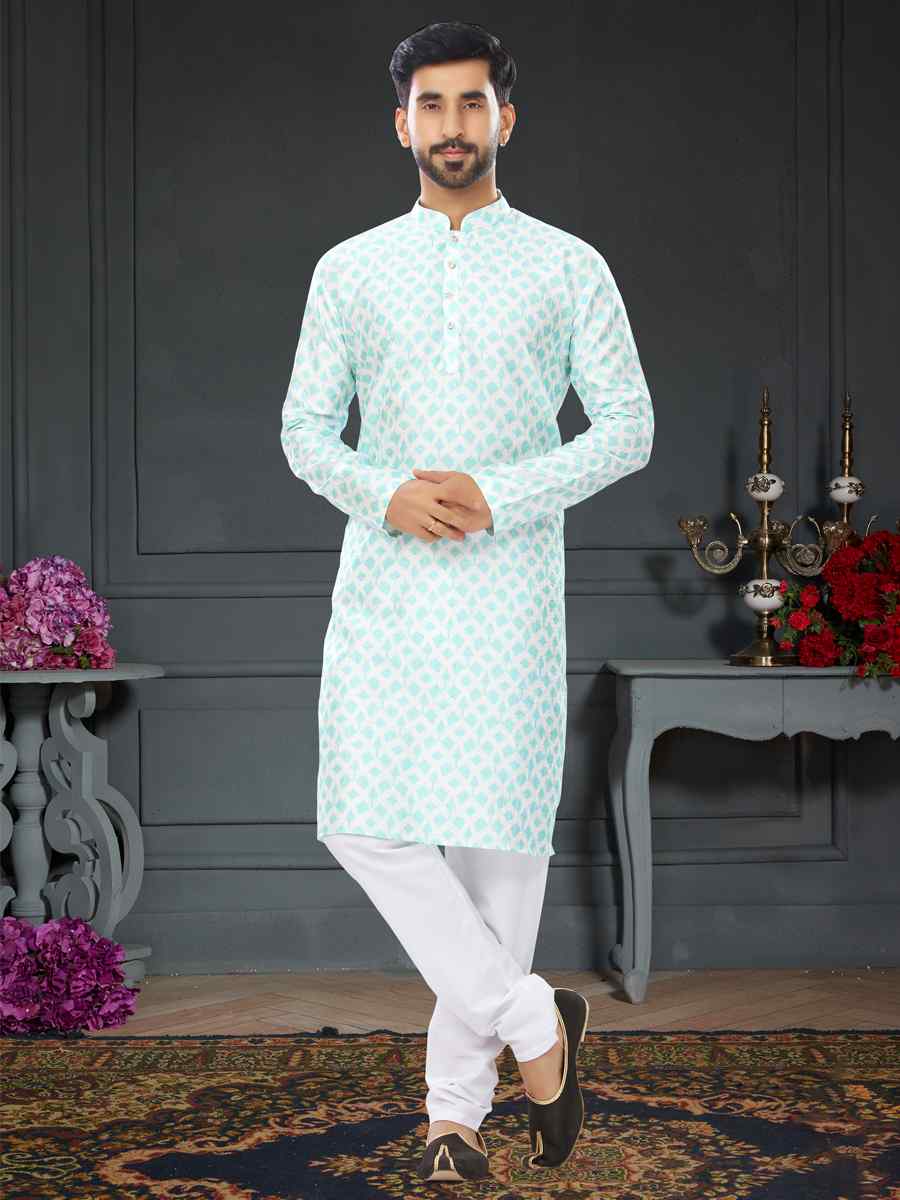 Multi Silk Printed Festival Party Kurta
