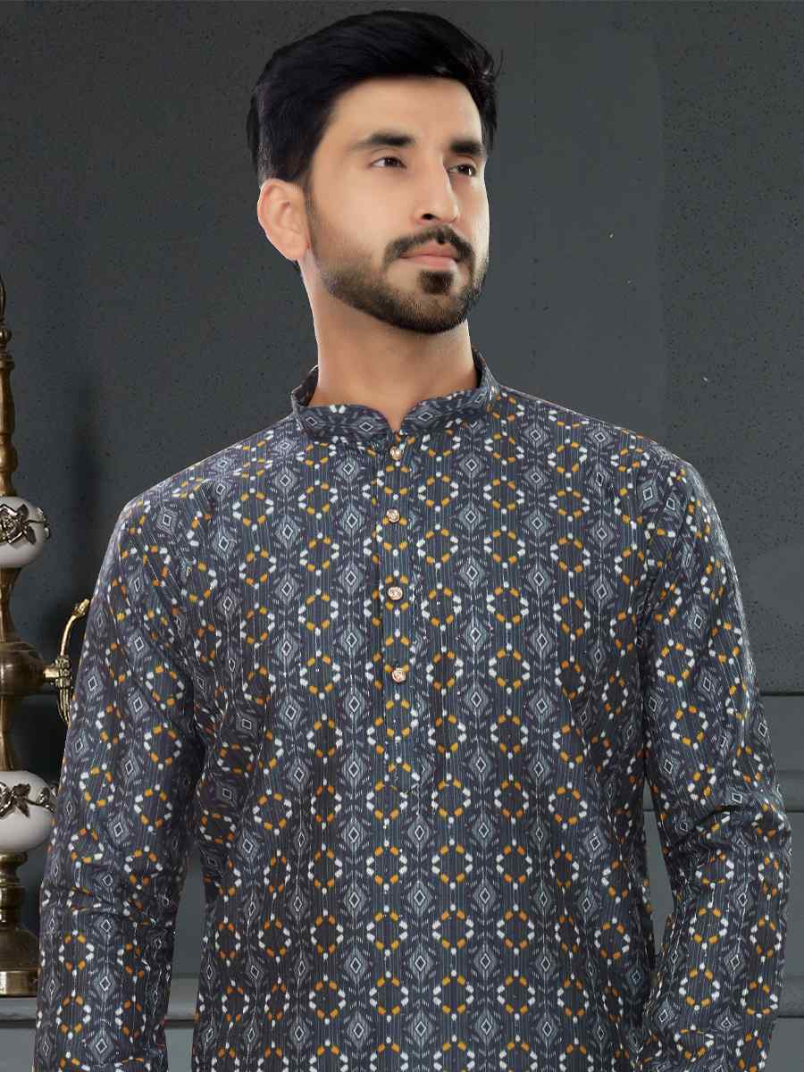 Multi Silk Printed Festival Party Kurta