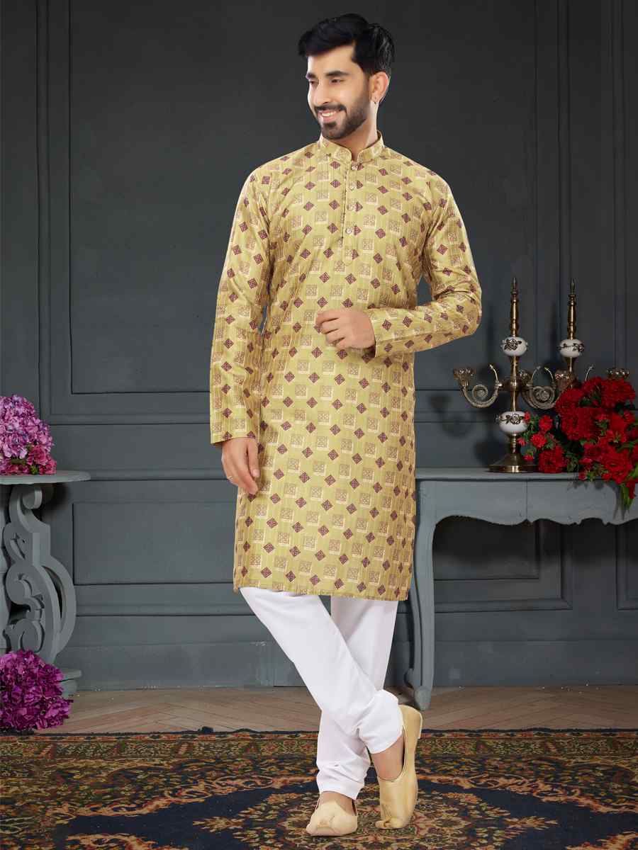 Multi Silk Printed Festival Party Kurta