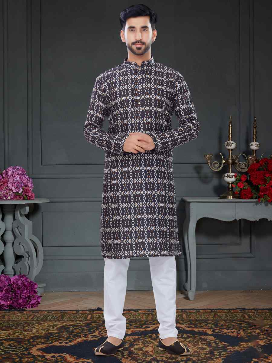 Multi Silk Printed Festival Party Kurta