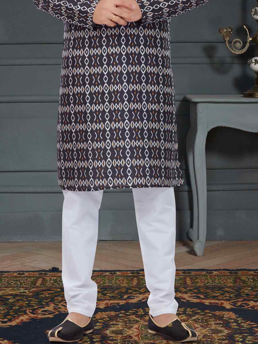Multi Silk Printed Festival Party Kurta