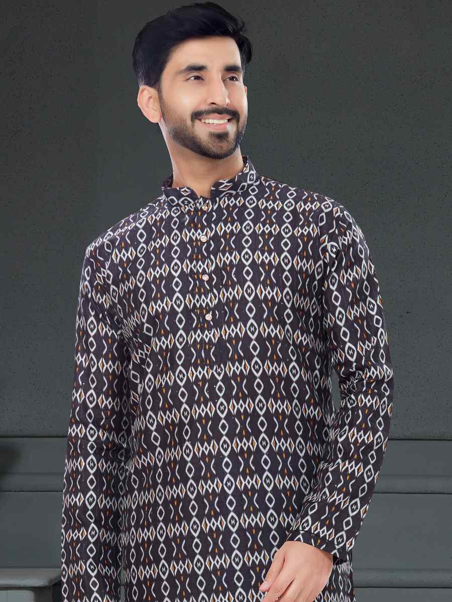 Multi Silk Printed Festival Party Kurta