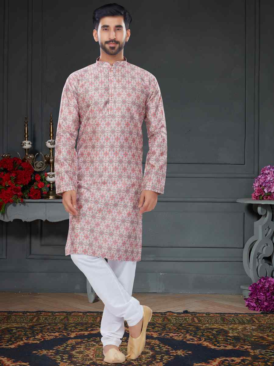 Multi Silk Printed Festival Party Kurta