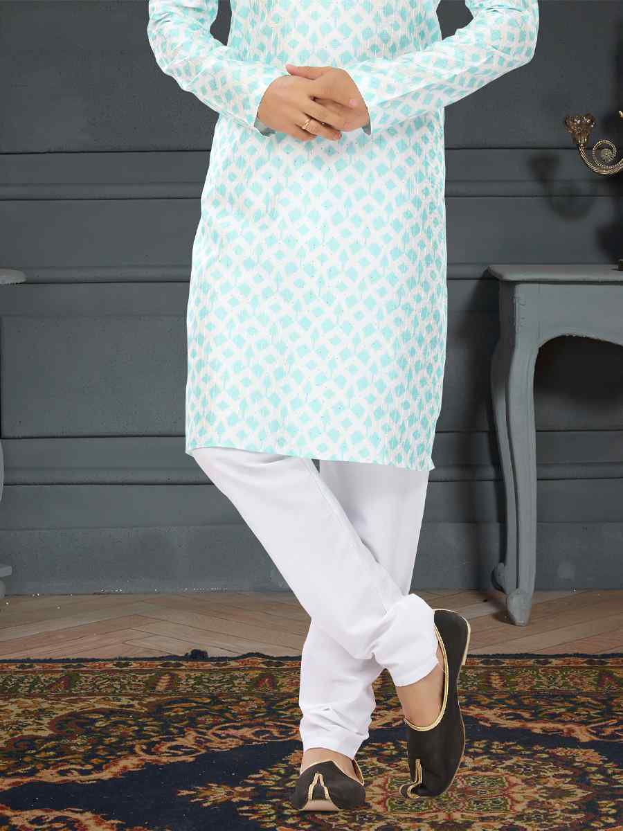 Multi Silk Printed Festival Party Kurta