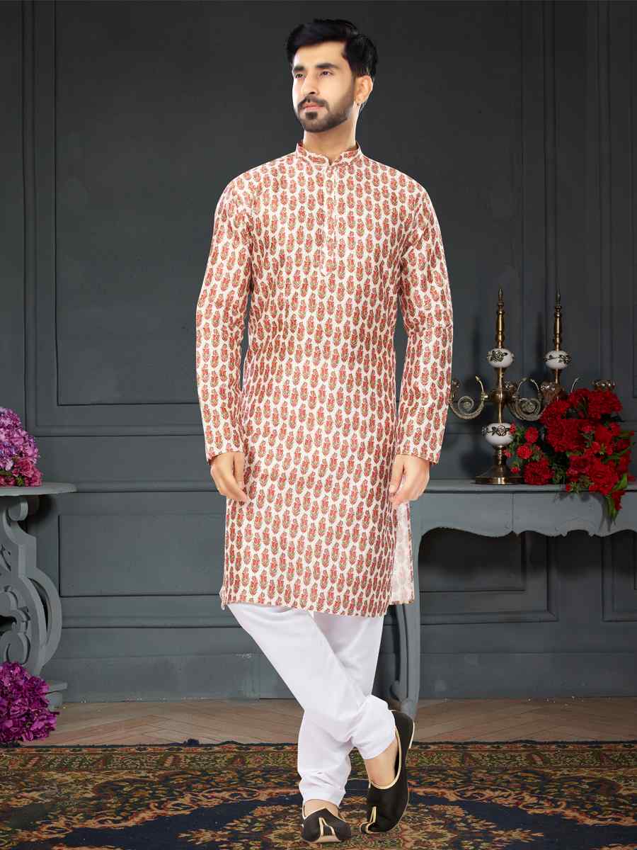 Multi Silk Printed Festival Party Kurta