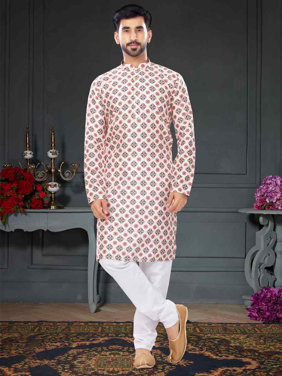 Multi Silk Printed Festival Party Kurta