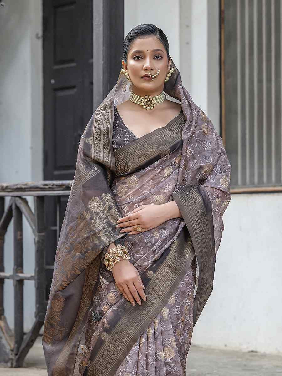Multi Silk Printed Festival Wedding Fancy Heavy Border Saree
