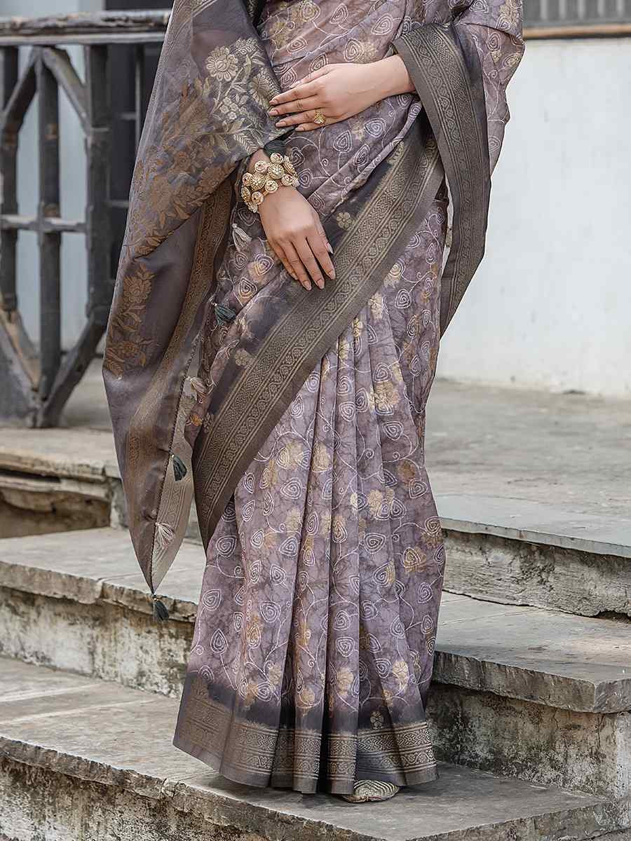 Multi Silk Printed Festival Wedding Fancy Heavy Border Saree