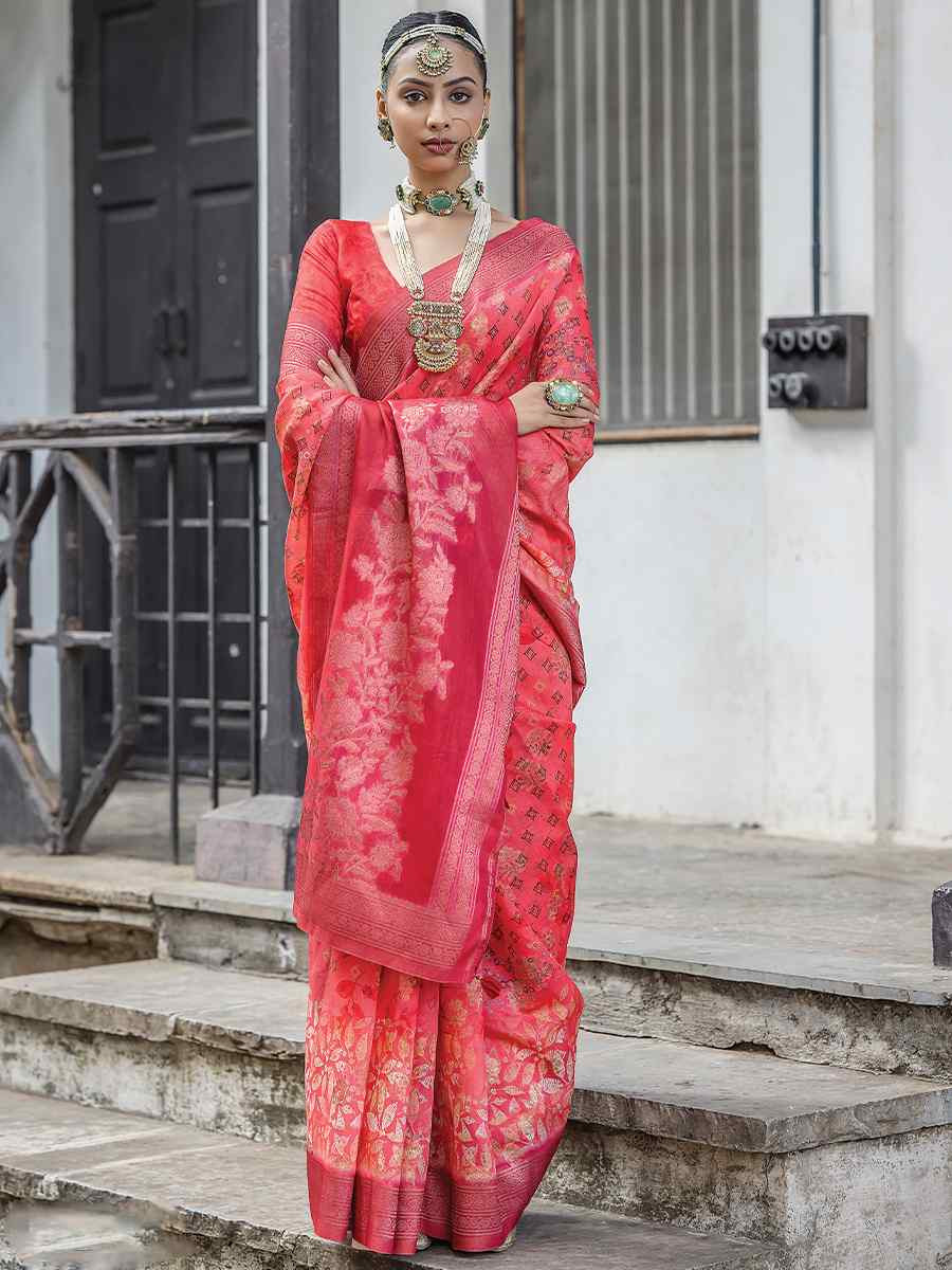 Multi Silk Printed Festival Wedding Fancy Heavy Border Saree