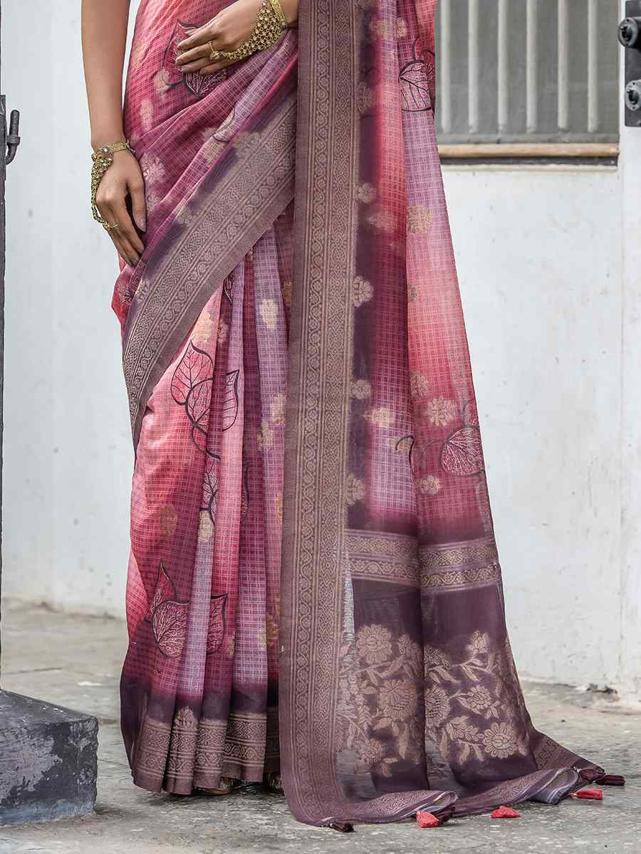 Multi Silk Printed Festival Wedding Fancy Heavy Border Saree