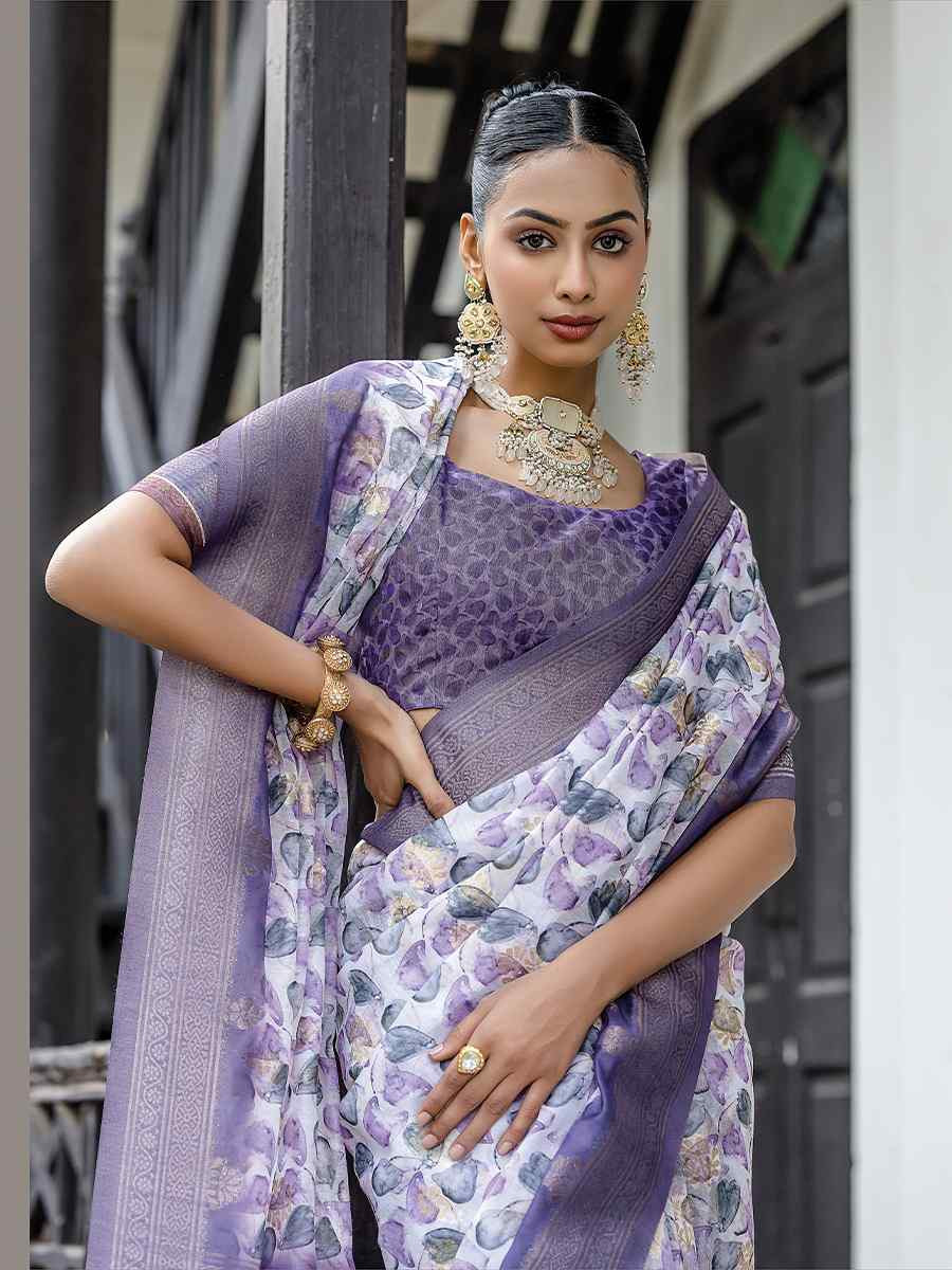 Multi Silk Printed Festival Wedding Fancy Heavy Border Saree