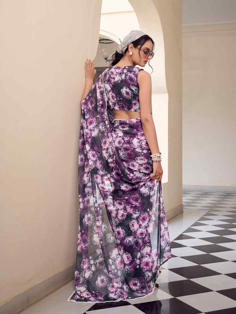 Multi Silk Printed Festival Wedding Fancy Heavy Border Saree