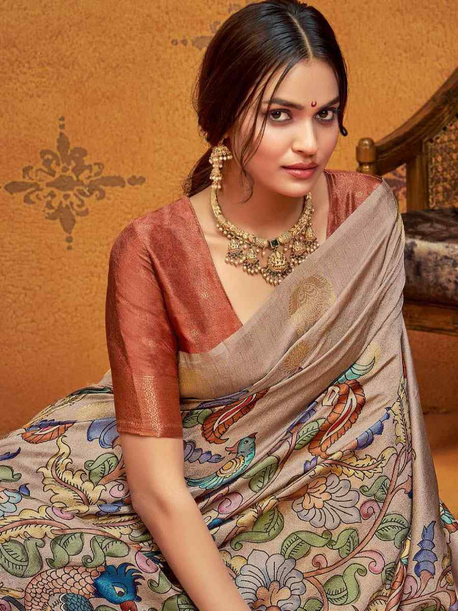 Multi Silk Printed Handwoven Traditional Bridal Reception Festival Wedding Fancy Classic Style Sarees