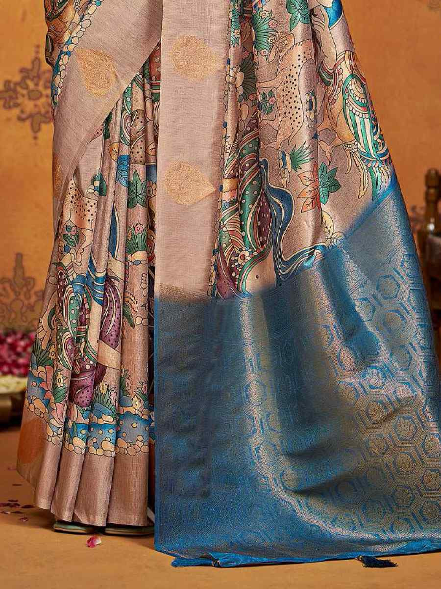 Multi Silk Printed Handwoven Traditional Bridal Reception Festival Wedding Fancy Classic Style Sarees