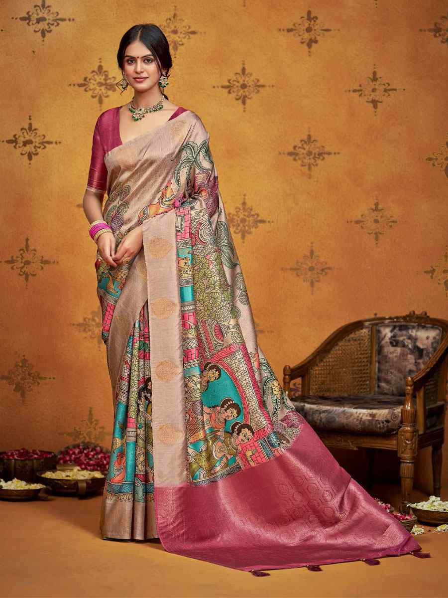 Multi Silk Printed Handwoven Traditional Bridal Reception Festival Wedding Fancy Classic Style Sarees
