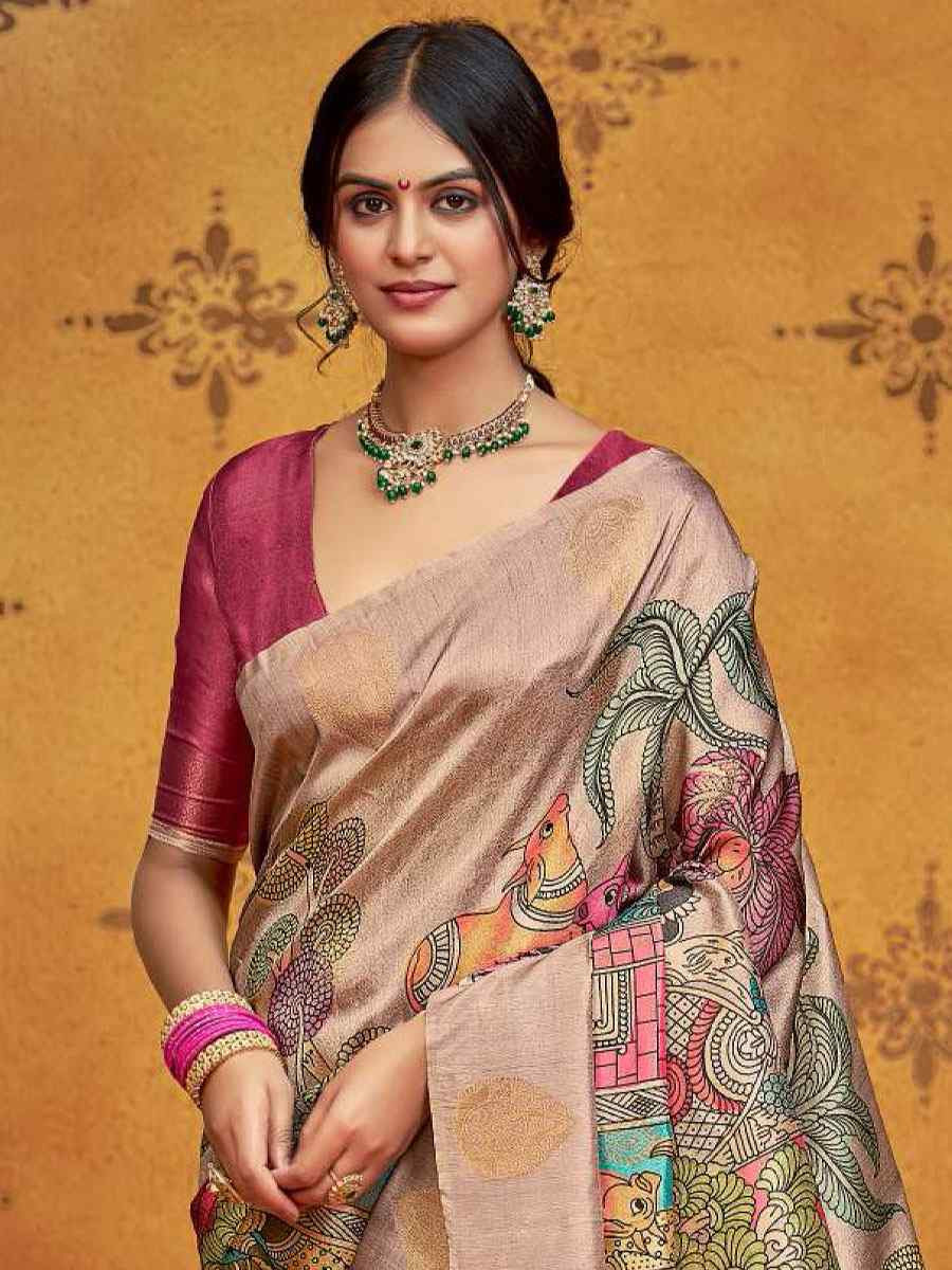 Multi Silk Printed Handwoven Traditional Bridal Reception Festival Wedding Fancy Classic Style Sarees