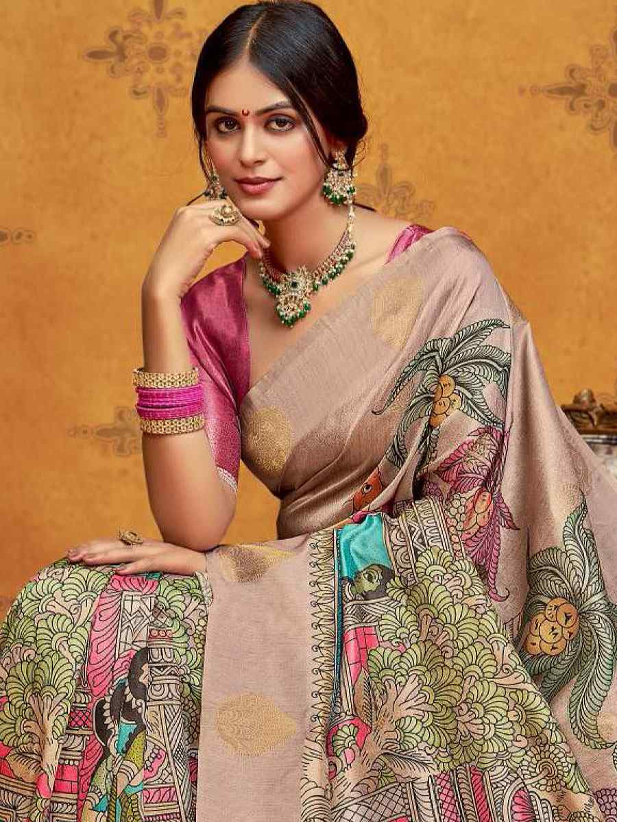 Multi Silk Printed Handwoven Traditional Bridal Reception Festival Wedding Fancy Classic Style Sarees