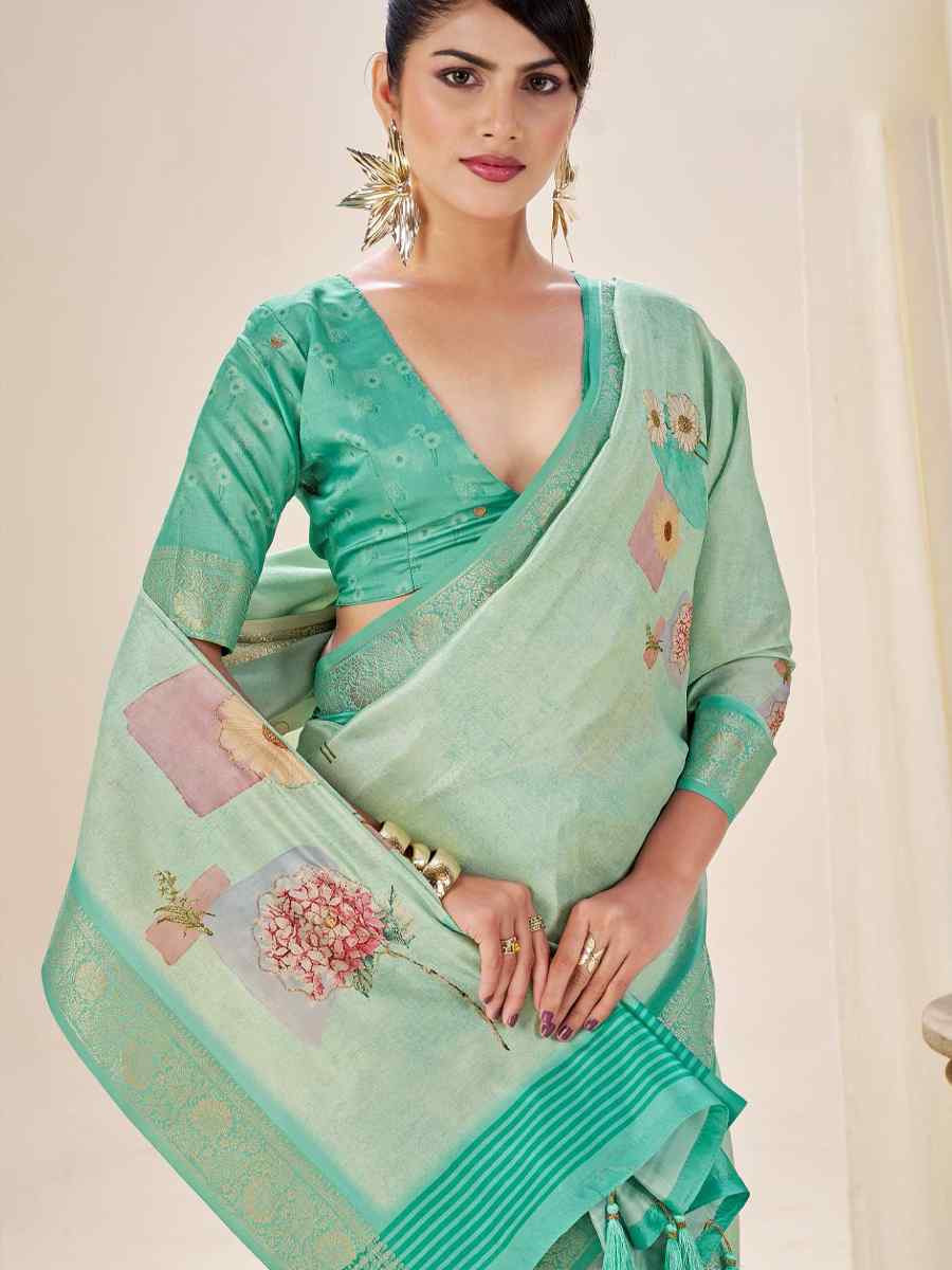 Multi Silk Printed Handwoven Traditional Bridal Reception Festival Wedding Fancy Classic Style Sarees