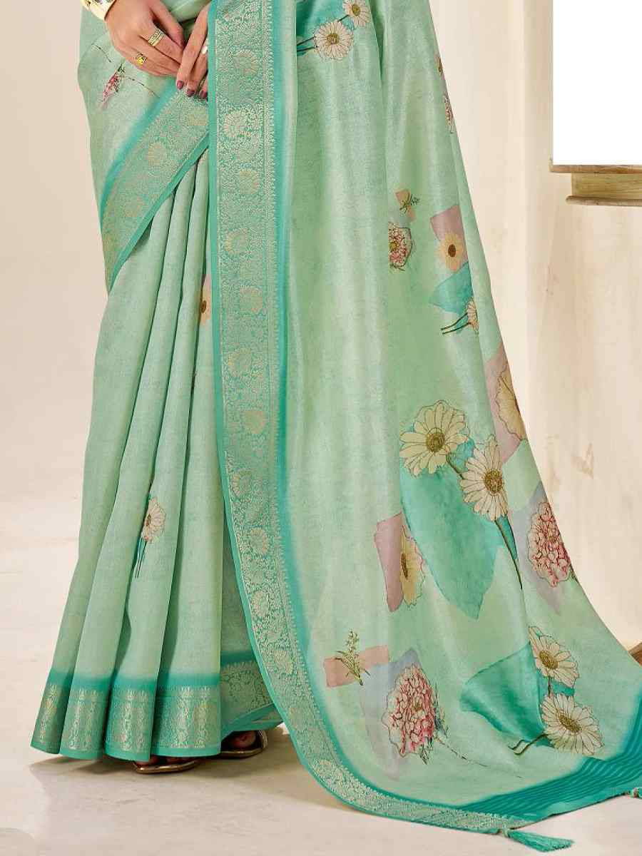 Multi Silk Printed Handwoven Traditional Bridal Reception Festival Wedding Fancy Classic Style Sarees