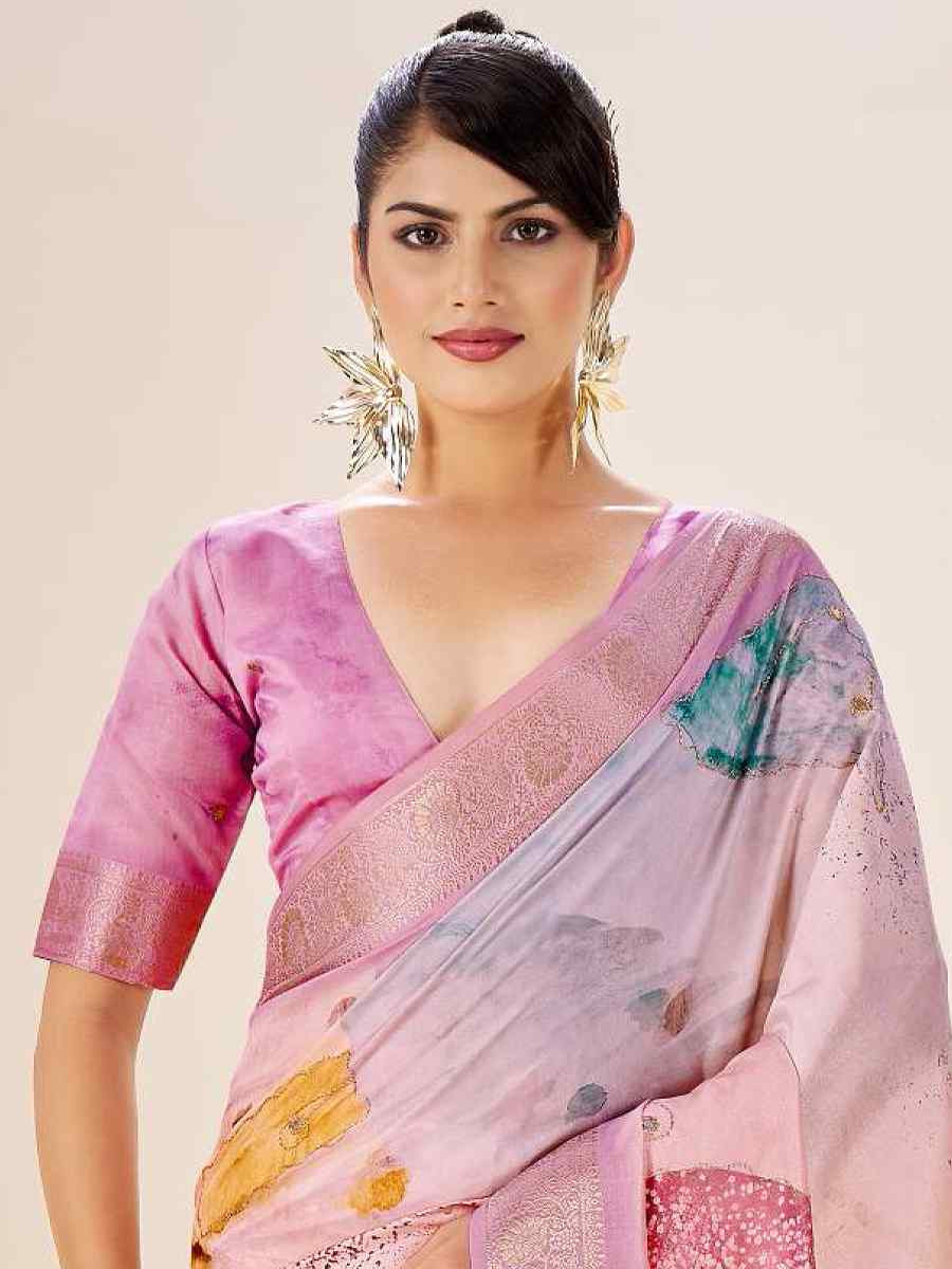 Multi Silk Printed Handwoven Traditional Bridal Reception Festival Wedding Fancy Classic Style Sarees