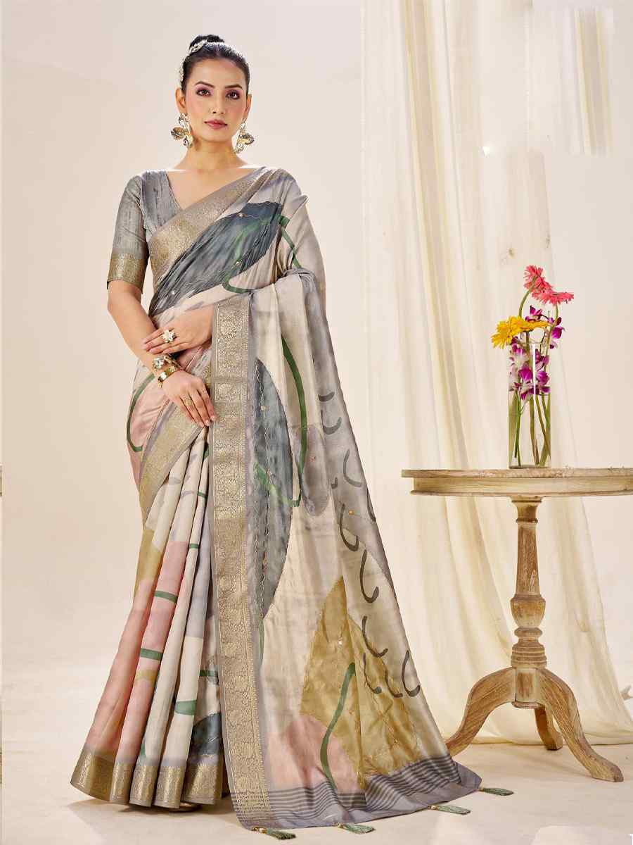 Multi Silk Printed Handwoven Traditional Bridal Reception Festival Wedding Fancy Classic Style Sarees